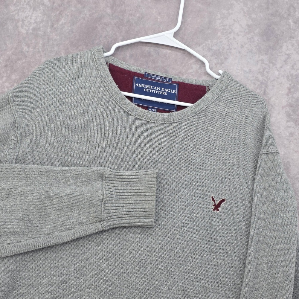 Vintage American Eagle Outfitters Crewneck Sweater Mens XL Sage Green Eagle Y2K